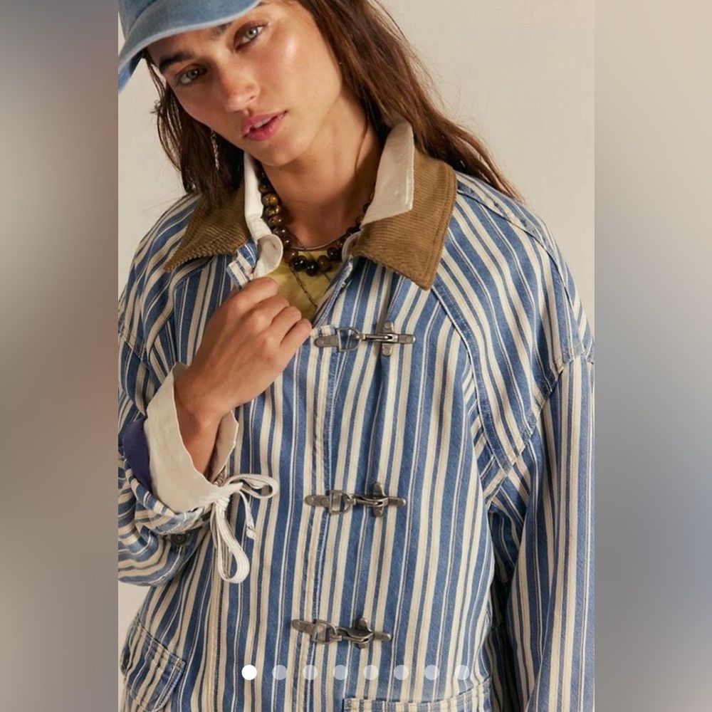 We The Free Striped Denim Jacket NWT